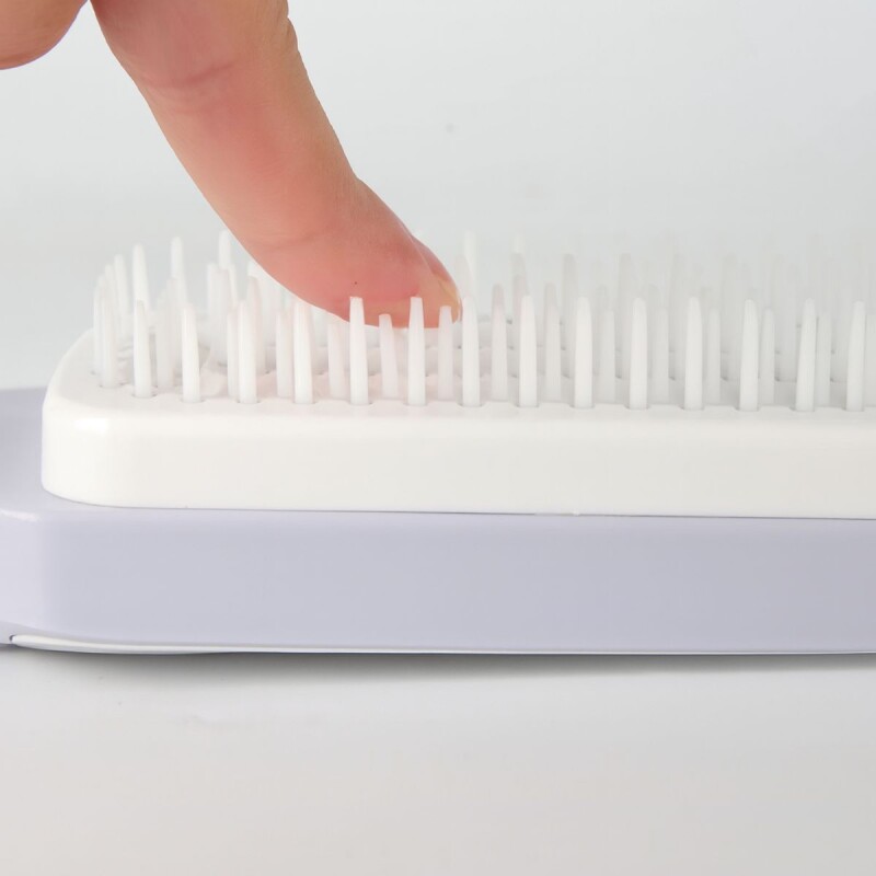 Cepillo De Pelo Autolimpiante Retráctil Remover Cabello Purpura