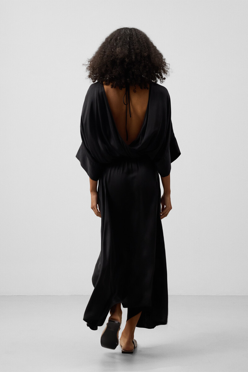 VESTIDO LARGO NEGRO MUJER Negro