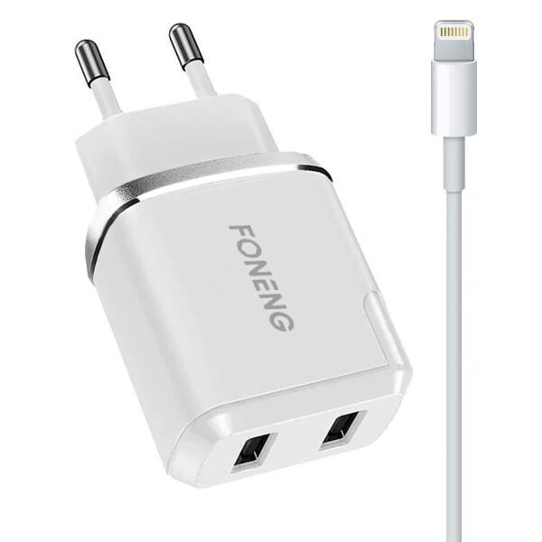 Cargador Foneng Eu20 + Cable Lightningiphone 2.4 2 Usb CARGADOR FONENG EU20 IPHONE 2.4 2 USB