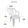 Silla Jardín/eventos Plástico Con Posabrazos Apilable Color Blanco Liso Silla Jardín/eventos Plástico Con Posabrazos Apilable Color Blanco Liso
