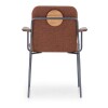Silla c/Brazo patas metal grafito C/ circulo madera espalda tela terracota Silla c/Brazo patas metal grafito C/ circulo madera espalda tela terracota