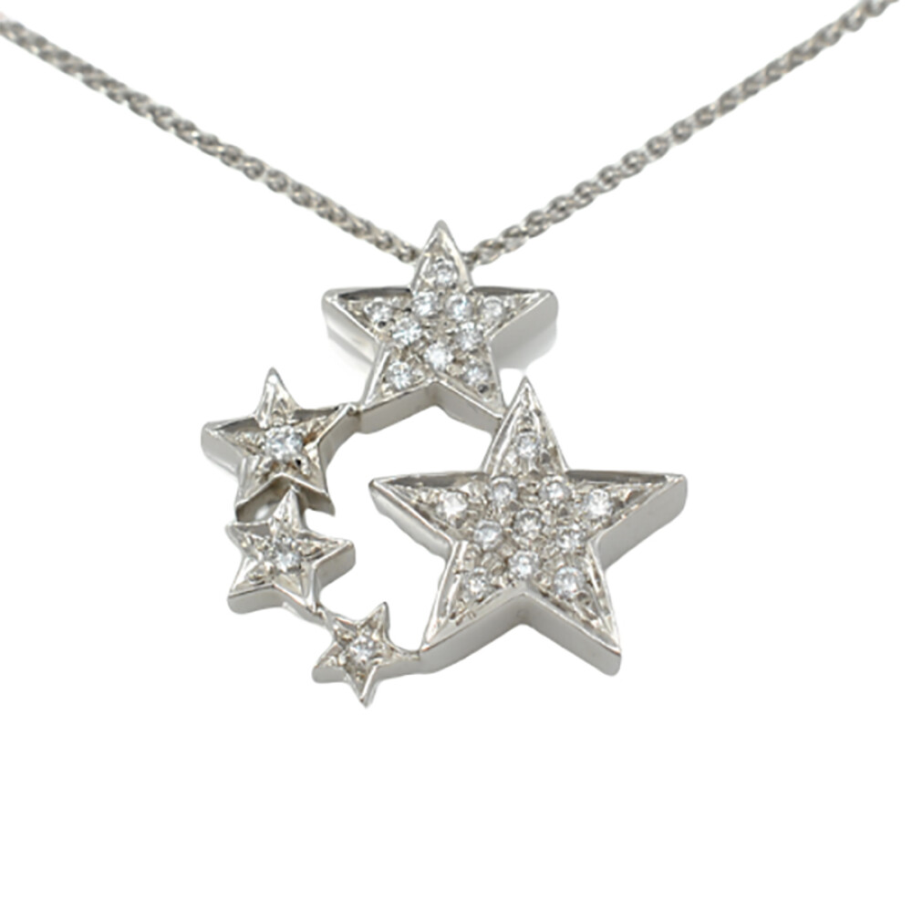 Cadena Y Dije Oro Blanco 18K Y Brillantes Cadena Y Dije Oro Blanco 18K Y Brillantes