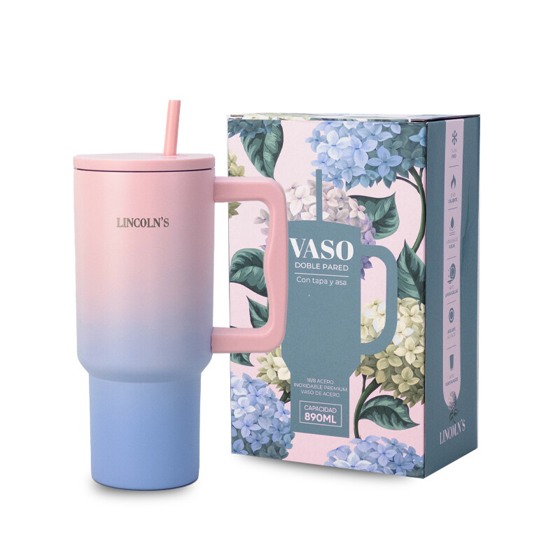 VASO TERMICO HYDRATE ROSA C/CIELO