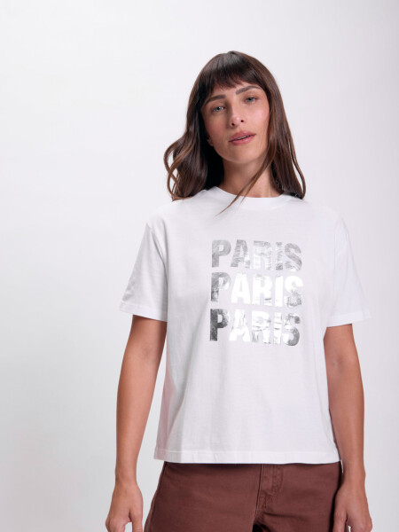 Remera estampa Paris Blanco