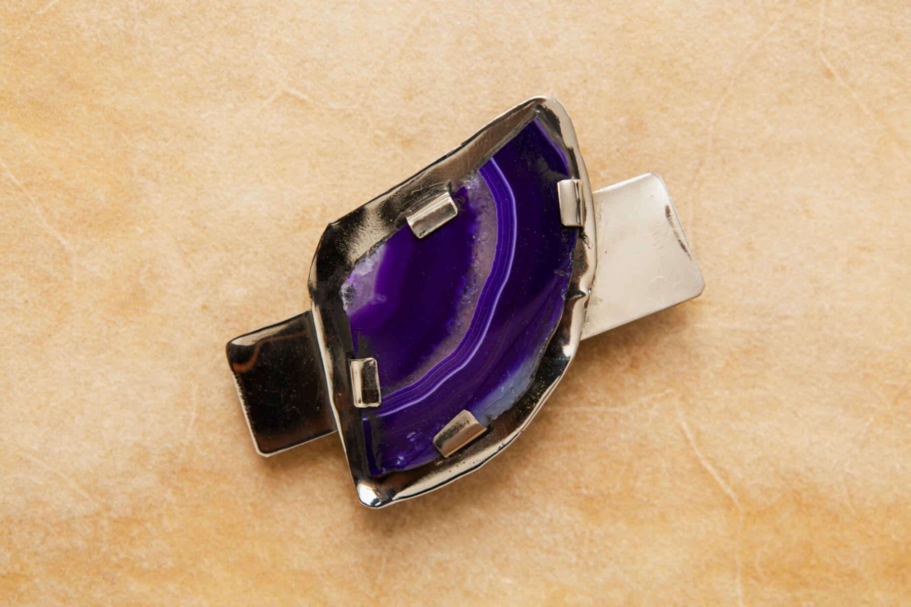 Cracked Headpiece Ágata - Alpaca / Violeta 