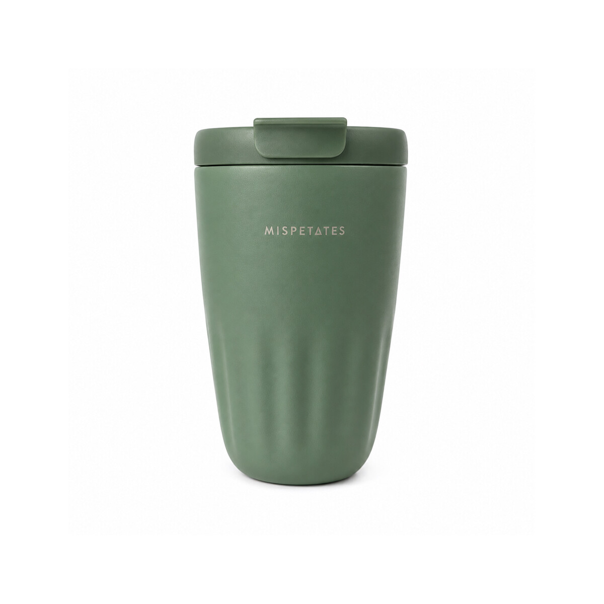 Vaso térmico acanalado con tapa 450ml - Verde 