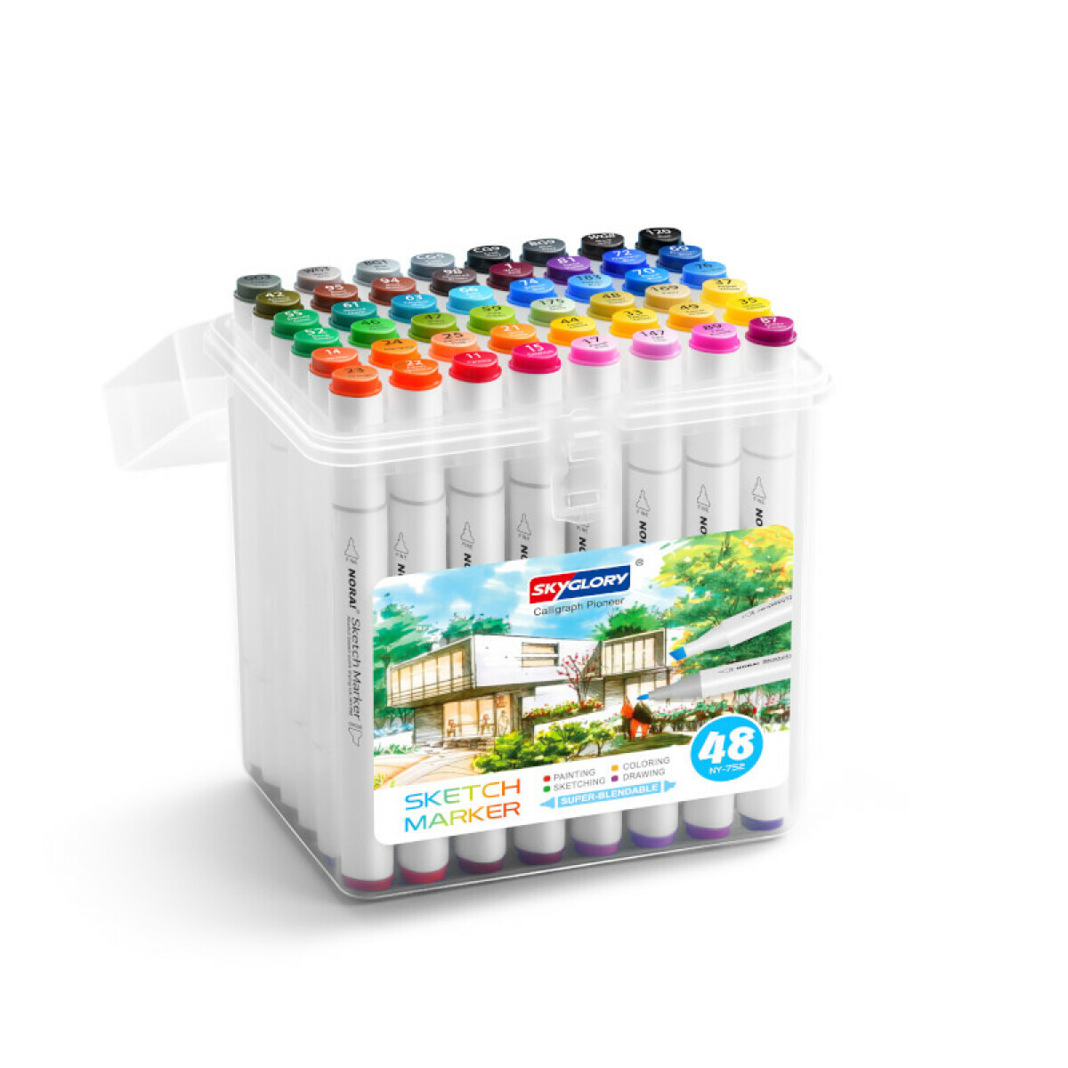 Sketch Markers Doble Pta Skyglory X 48 Unis 