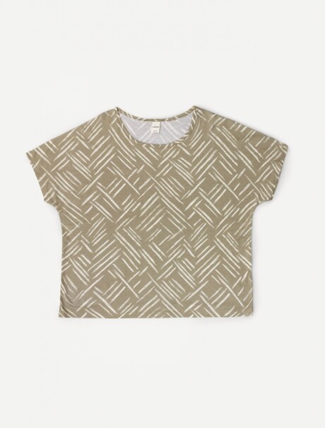 BLUSA ESTAMPADA DE MANGA CORTA VERDE