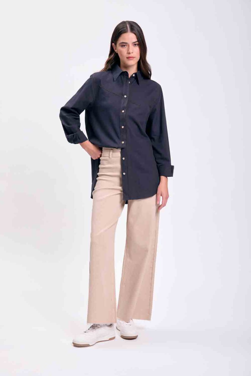 Camisa asimétrica Azul Oscuro