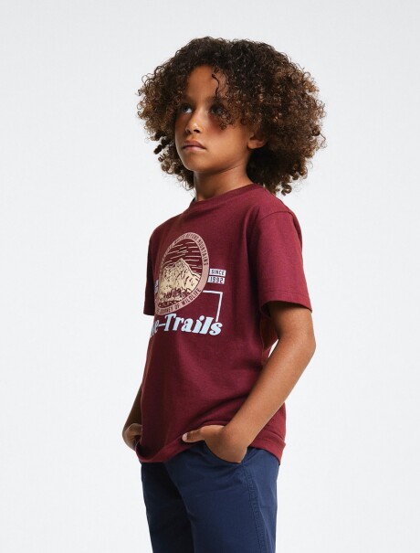 CAMISETA BÁSICA CON ESTAMPA BORDEAUX