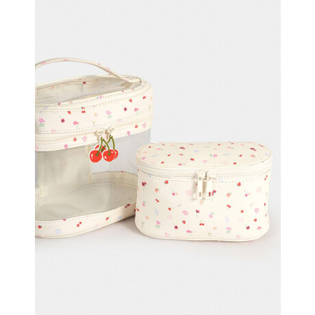 Set De Portacométicos Blanco Crudo