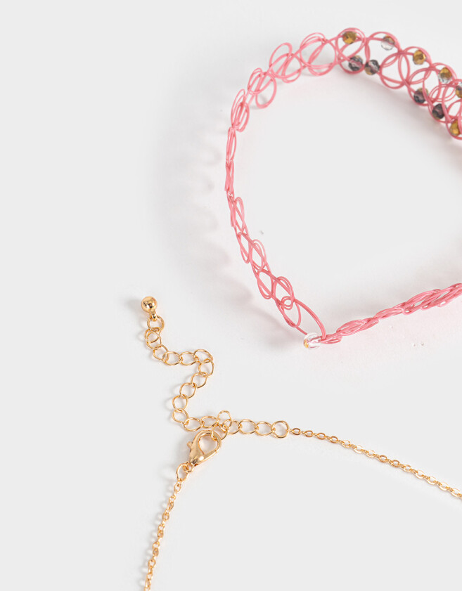 Collares Cortos Color Tendencia Collar Corto Tattoo - Dorado