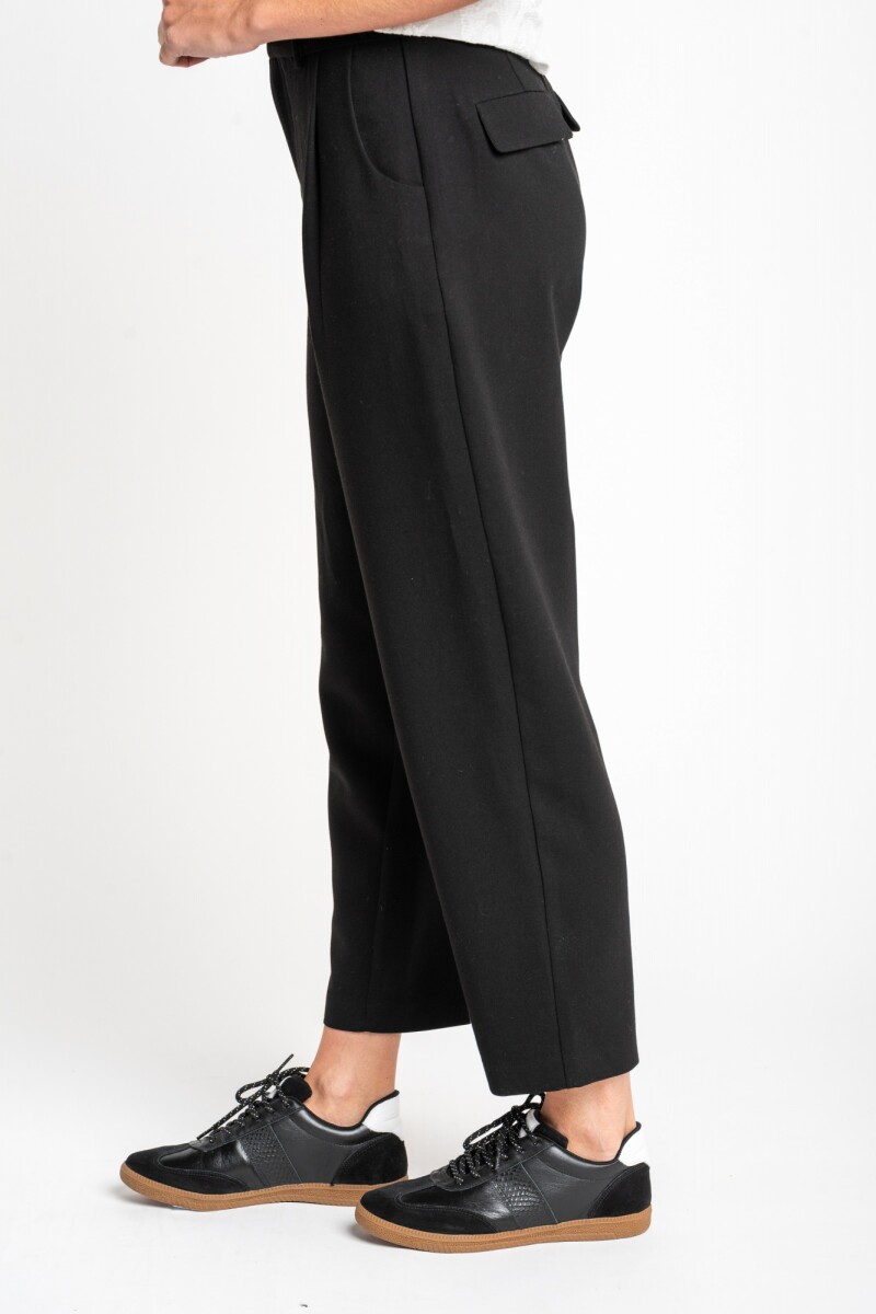 Pantalón Con Pinzas Negro