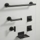 Conjunto de accesorios para baño 6 piezas en metal NEGRO