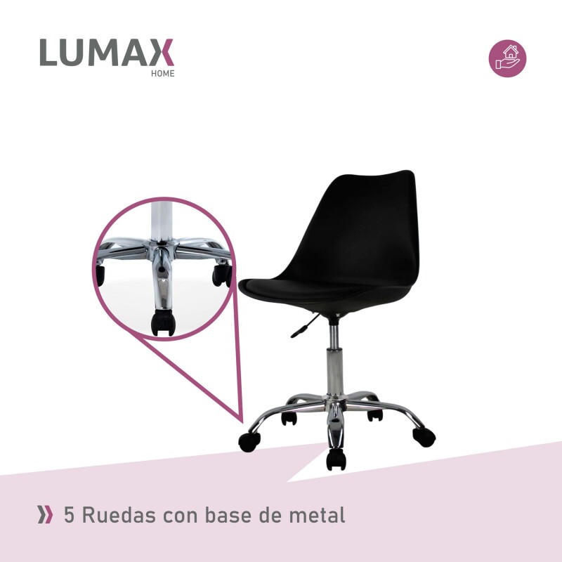 Silla Eames para oficina con rueditas y altura ajustable Negro