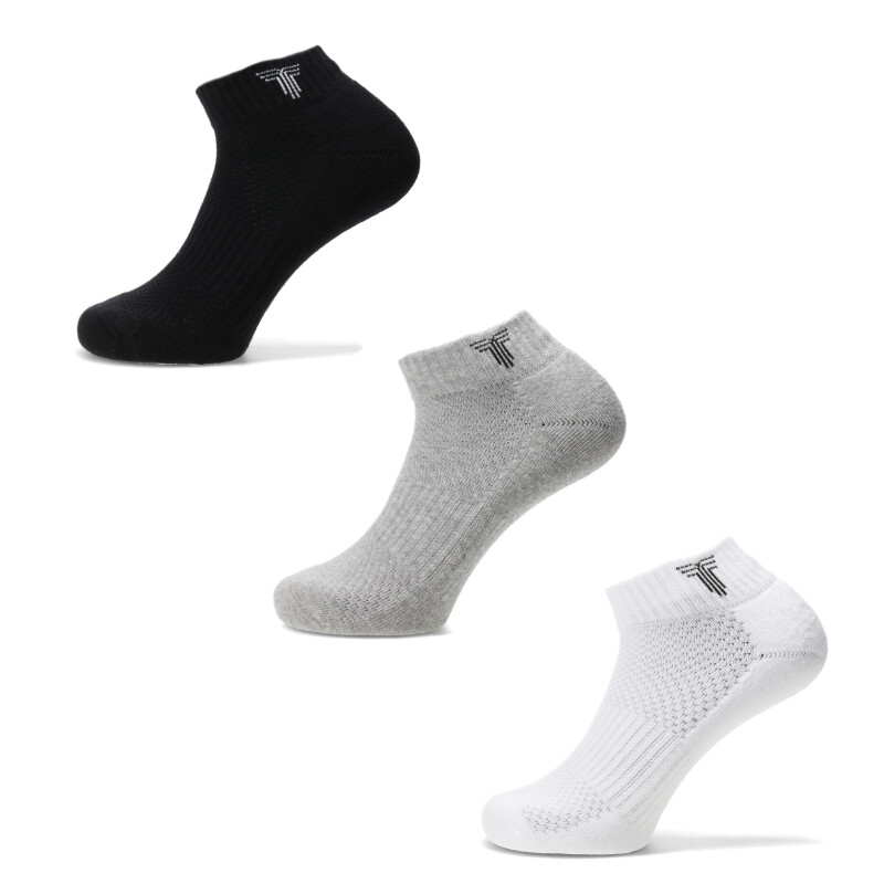 Medias Unisex Tiffosi x3 Soquetes Negro - Blanco - Gris