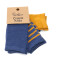 Medias de Niño Croco Kids Media Solid/Stripes pack X3 Amarillo Mostaza / Azul