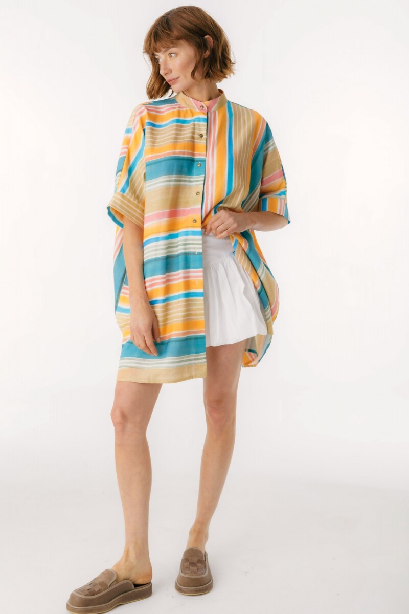 Camisa Azorella Azul/Beige