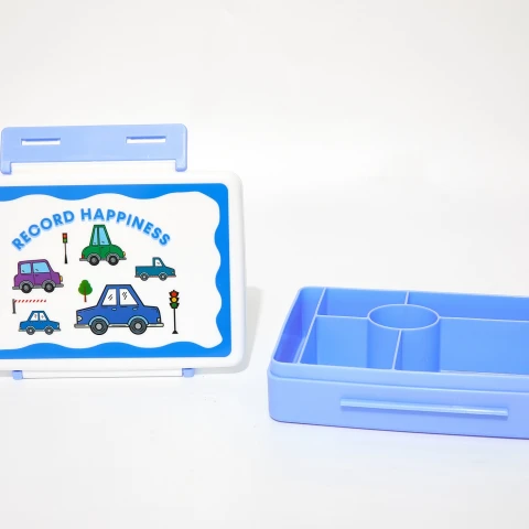 LONCHERA PLÁSTICA CON 5 COMPARTIMENTOS VEHÍCULOS (AZUL) LONCHERA PLÁSTICA CON 5 COMPARTIMENTOS VEHÍCULOS (AZUL)
