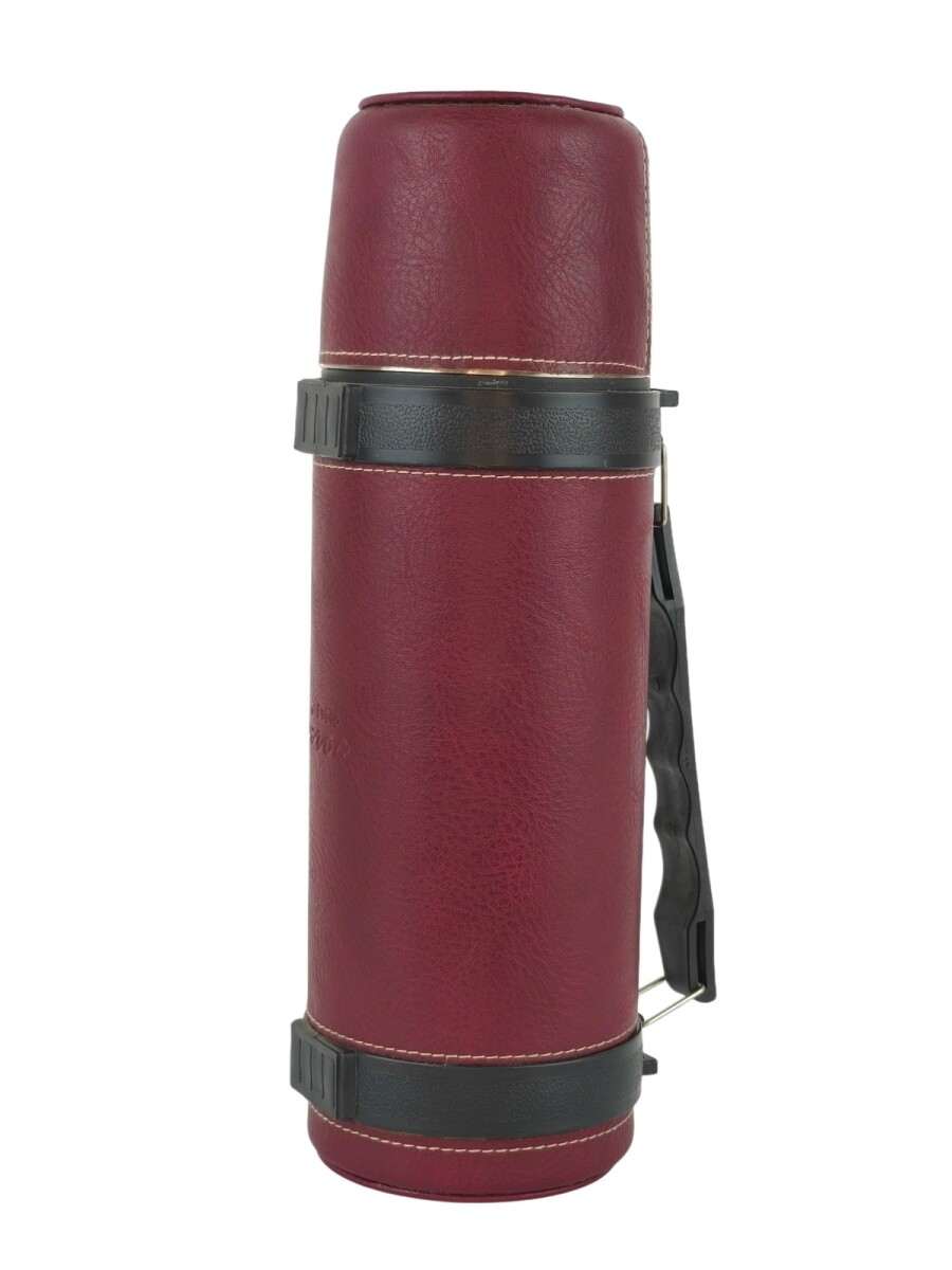 Termo de acero forrado 1 litro - Bordó 