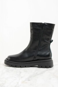 Bota Cuero Negro