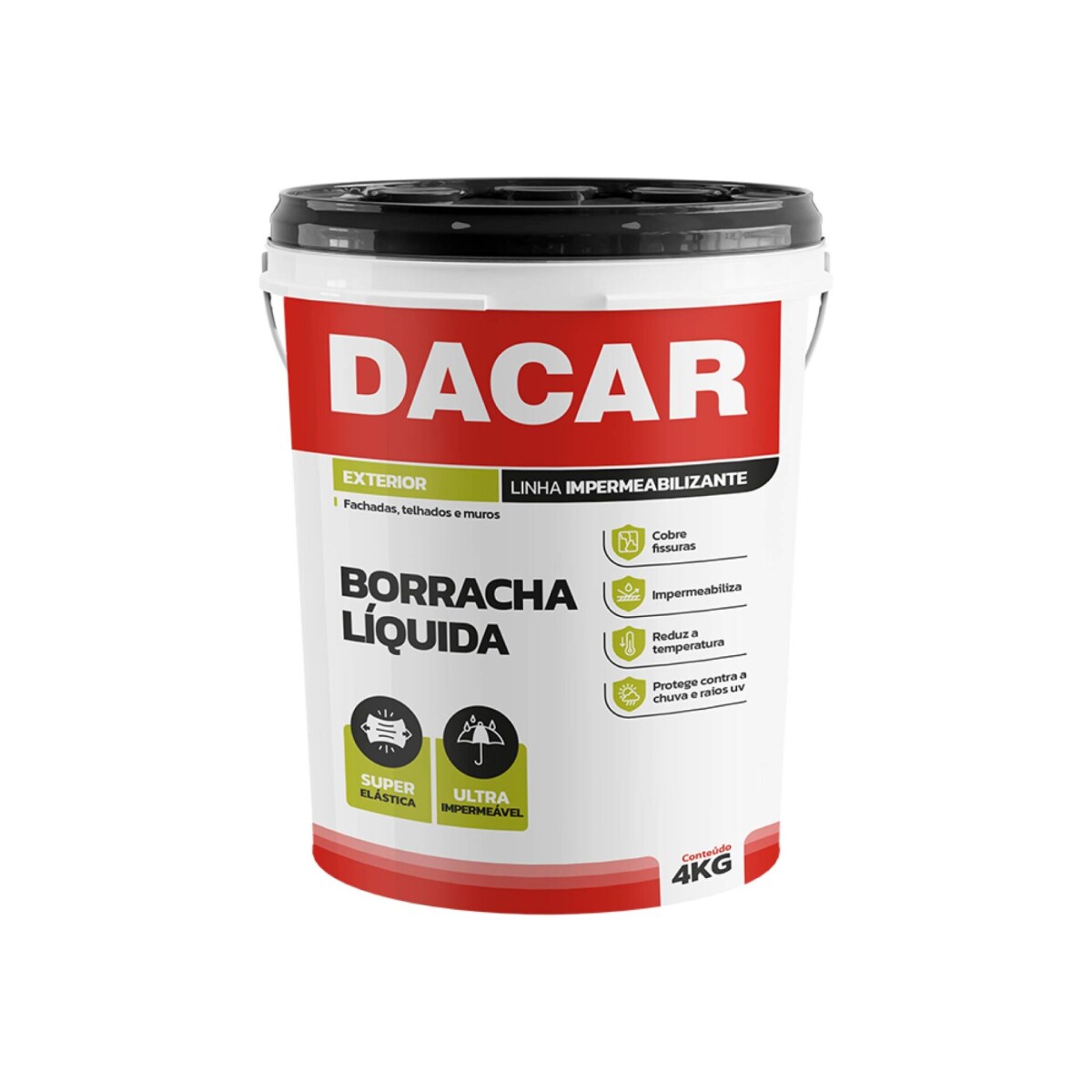 DACAR IMPERMEABILIZANTE GOMA LIQUIDA BLANCA 4 KILOS 