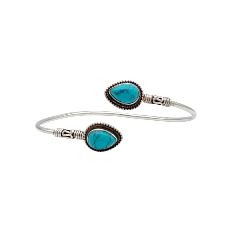 Brazalete tailandes-Plata 925-Piedra Turquesa-BR3023 sinpiedra