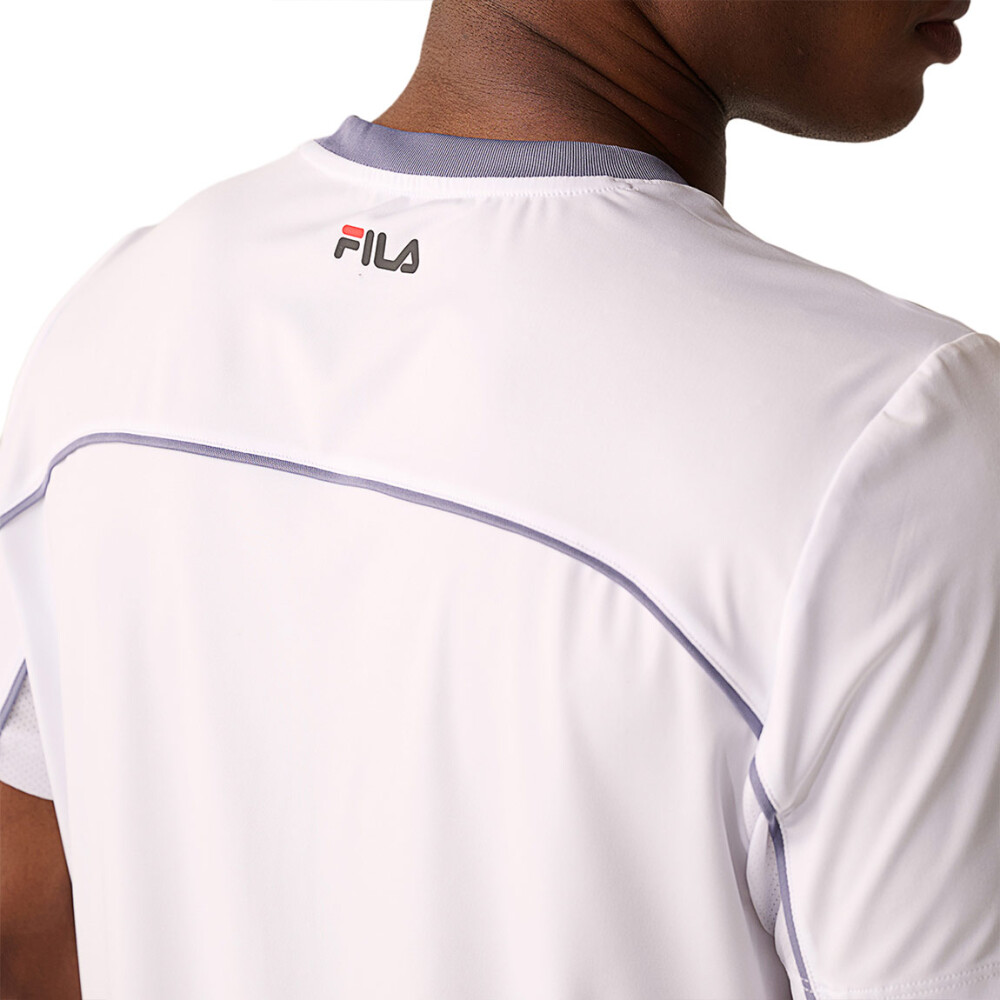 Fila Remera manga corta Backspin sleeve Hombre - Blanco/Carbon azul Blanco-Carbon