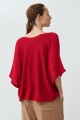 Sweater oversized escote V rojo
