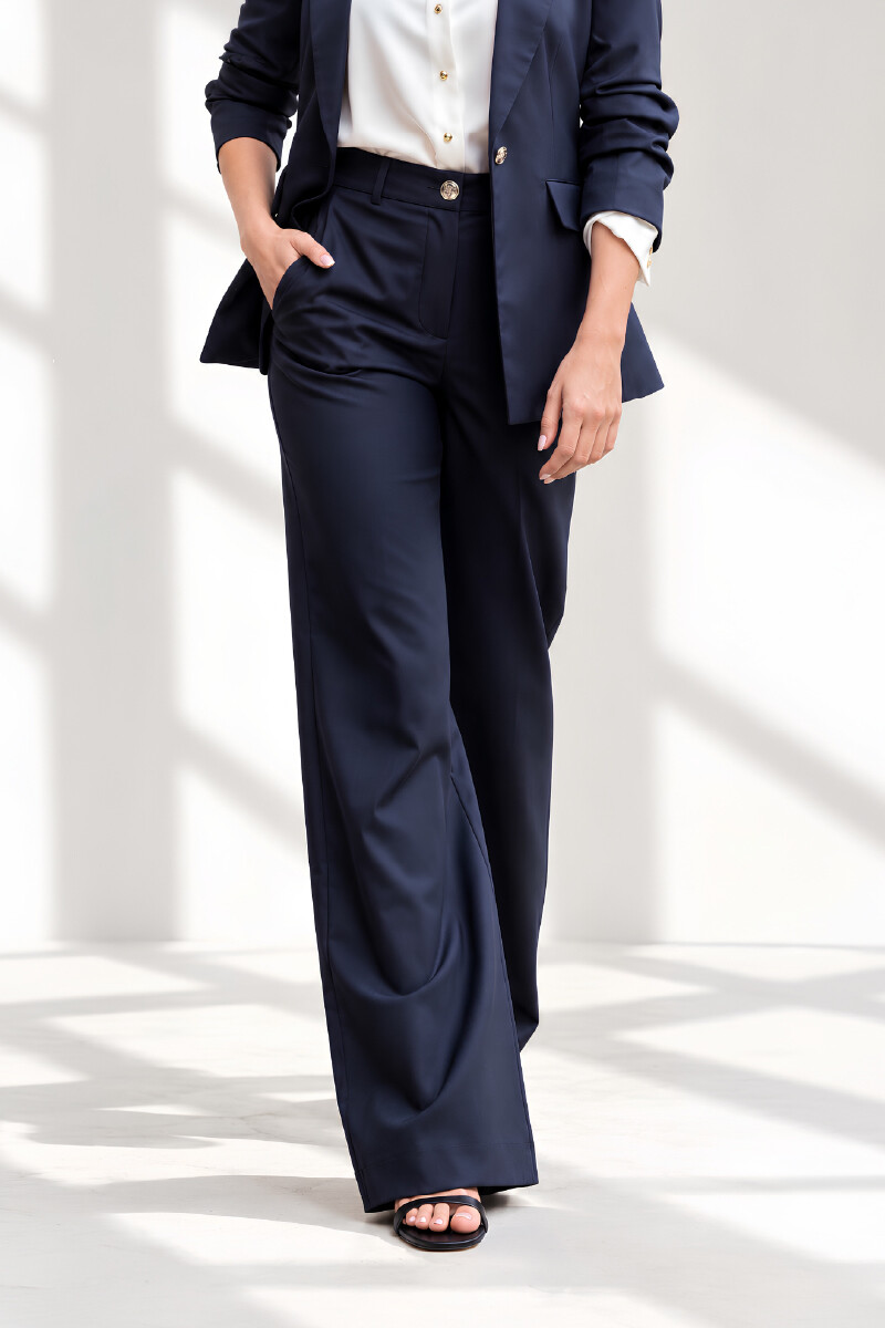 PANTALON P220B/21 BOOT CUT SIN PRETINA CRUZADA CON PASACINTO Y BOLSILLO Petroleo