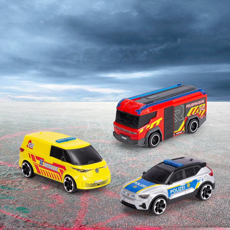 Coche de policía, Ambulancia, Camión de bomberos Coche de policía, Ambulancia, Camión de bomberos