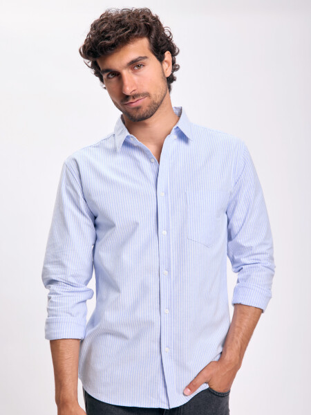 Camisa oxford rayada Blanco