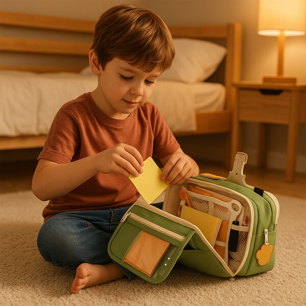 Cartuchera Organizador Escolar Grande Triple Cierre Bolsillo Color Verde