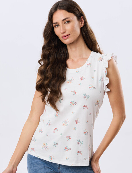REMERA ESTAMPADA DE ALGODÓN Blanco