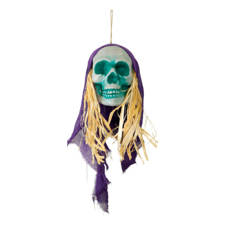 Adorno Halloween craneo con capucha Adorno Halloween craneo con capucha