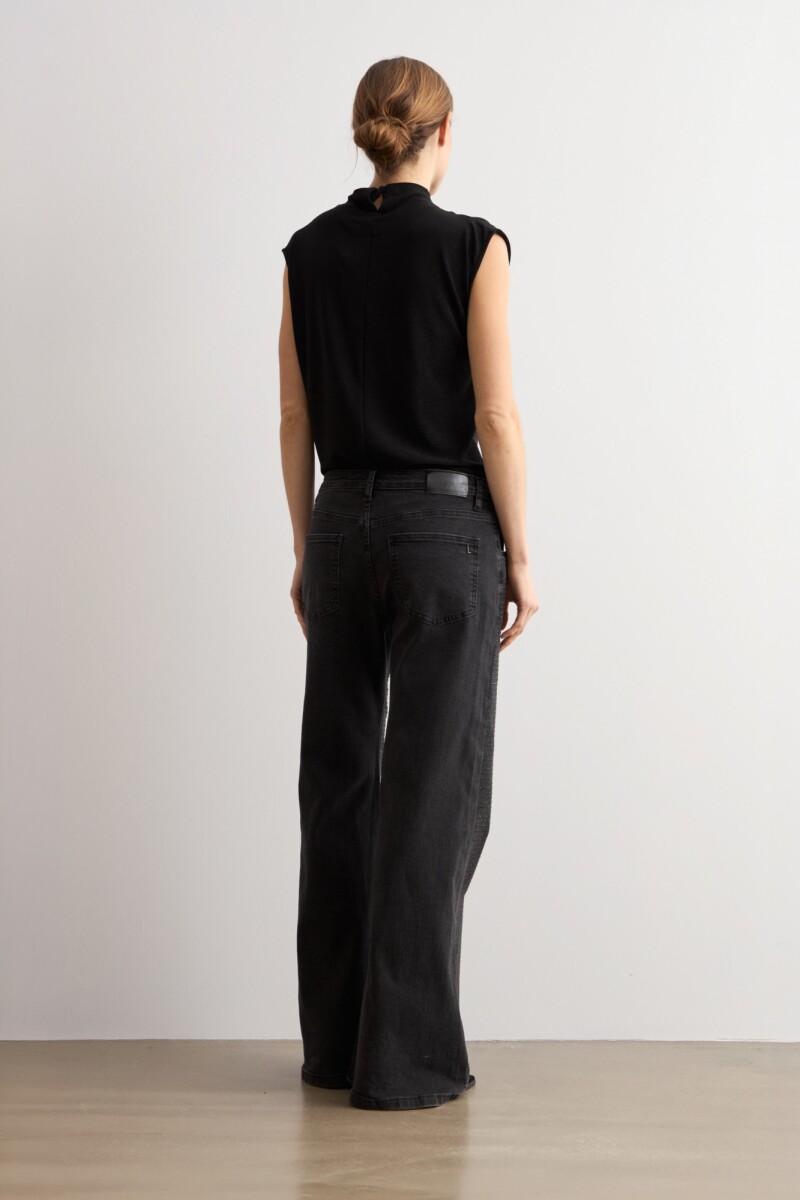 Jean wide leg Jade brillos negro