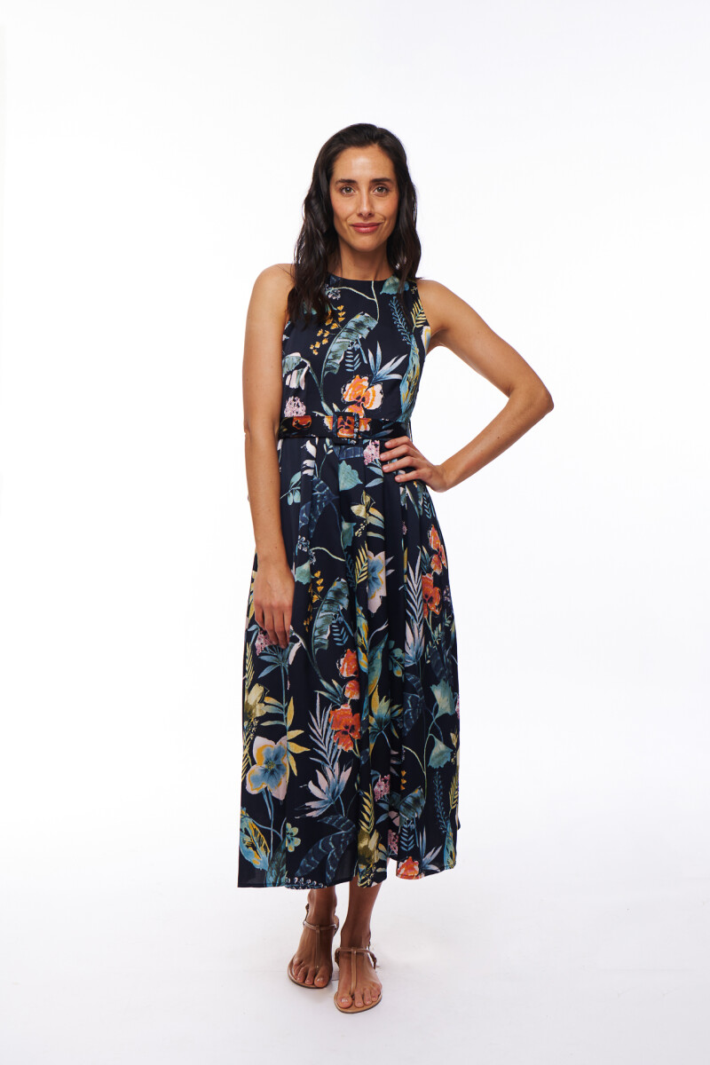 VESTIDO LULANI ESTAMPADO AZUL MARINO