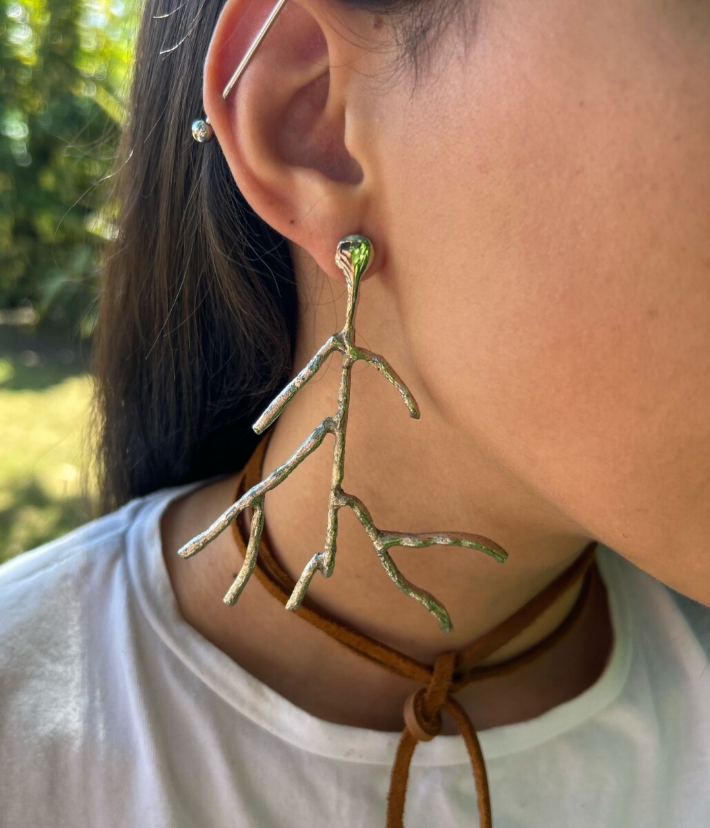 Root Earrings - Plateado 