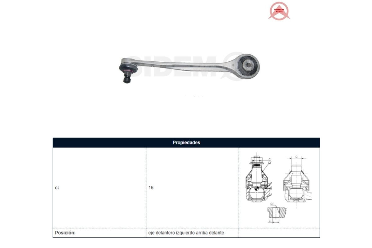 Brazo De Suspension Del Audi A4/Q5 08-17 Izq Brazo De Suspension Del Audi A4/Q5 08-17 Izq