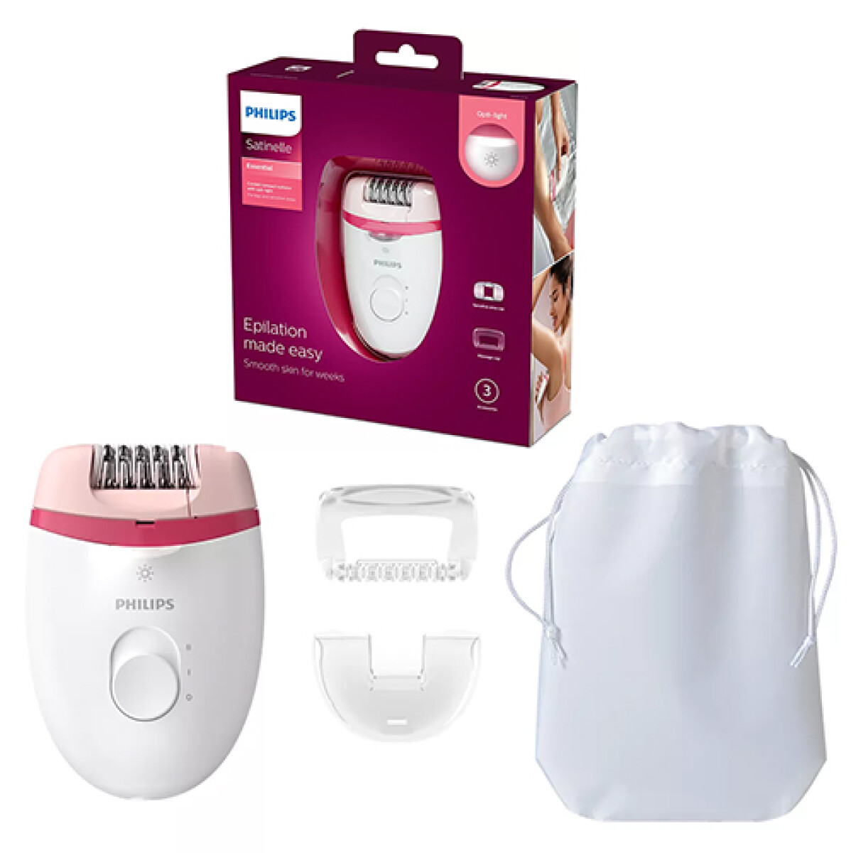 DEPILADORA PHILIPS BRE 255 Cabezal Rosa - Sin color 