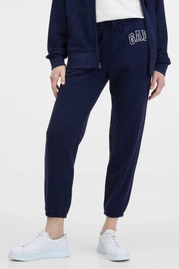 Pantalón Deportivo Sin Felpa Logo Gap Mujer Navy Uniform