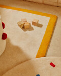 Alfombra Nalim 100% de algodón beige y mostaza 90 x 150 cm