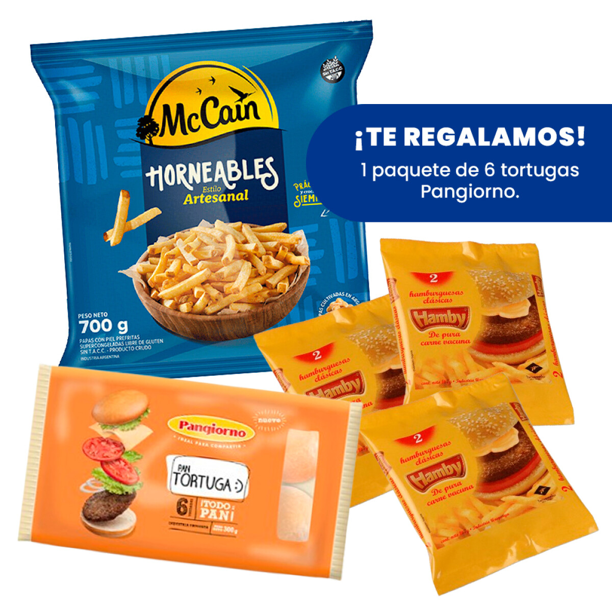1 Horneable Mc Cain 700gs+ 6 Hamb Hamby+ 1 Tortuga X 6 De Regalo 