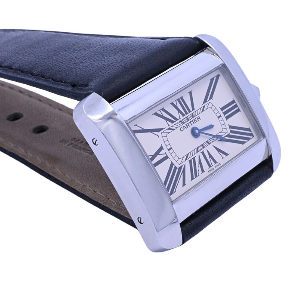 Cartier Tank Divan 2600 Quartz acero brazalete de cuero. Cartier Tank Divan 2600 Quartz acero brazalete de cuero.