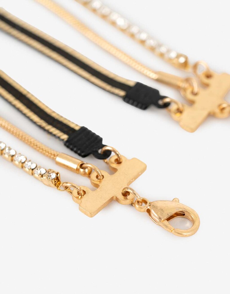 Collares Largos Color Collares Largos Black - Dorado