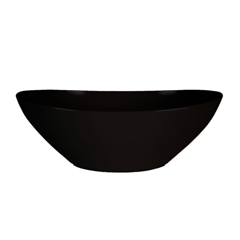 Bacha Ovalada De Loza Negra Esmaltada De Apoyo 41X33X14.5 000