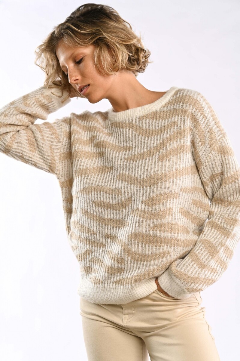 Sweater Jacquard - Beige 