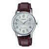 Reloj Casio MTPV002L 7B2UDF para hombre con correa de cuero Plateado