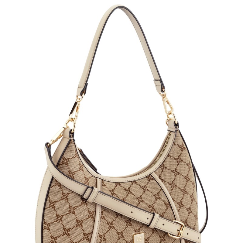 Cartera al hombro Quincie Convertible Mocha Logo/beige