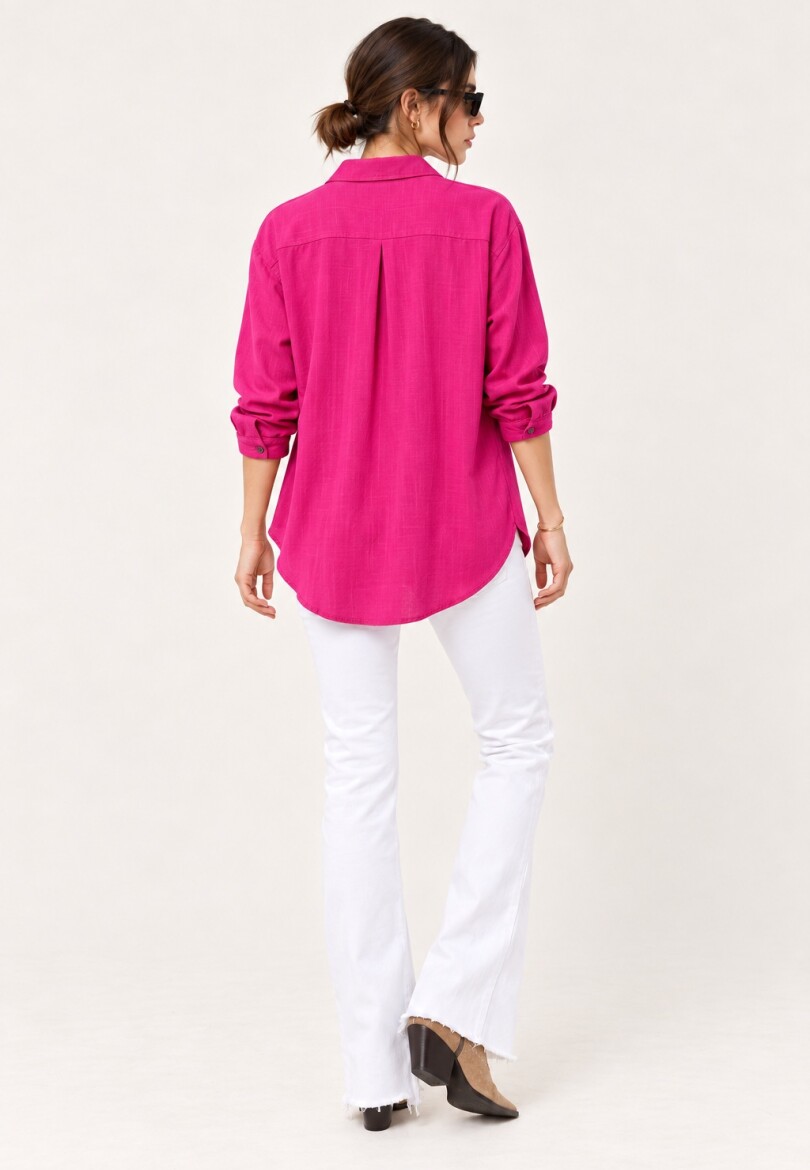 Camisa lino Rosa
